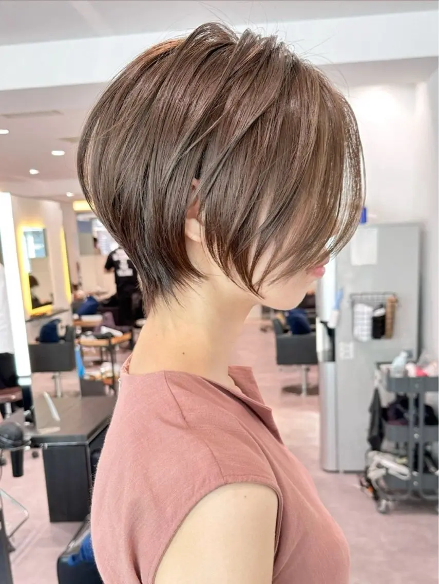 ショート ショートボブ ボブ くびれヘア レイヤーカット ショートヘア ショート特化 /天神大名/ハルナのヘアスタイル