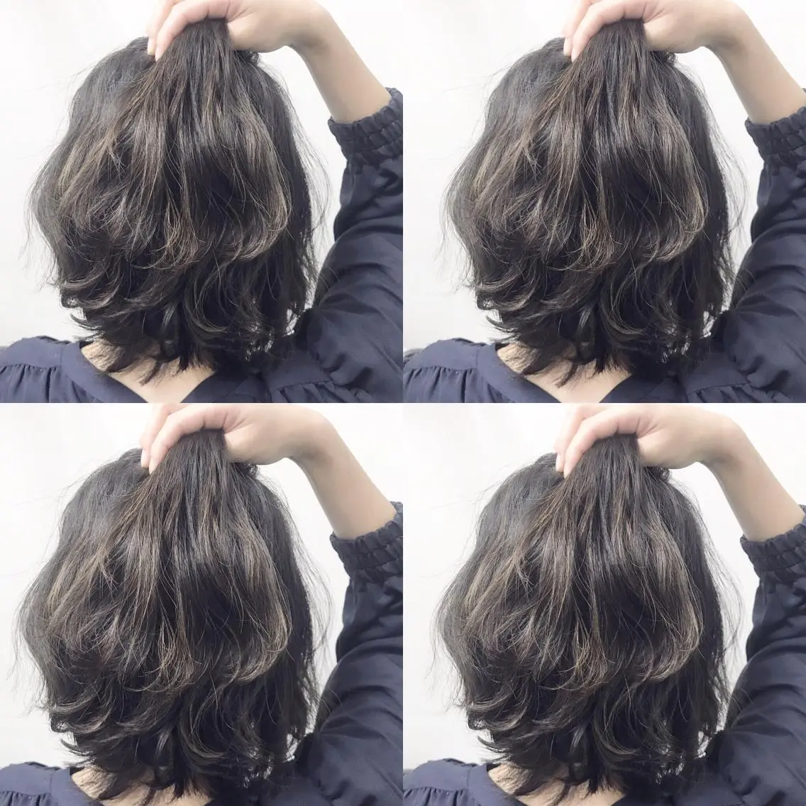 ミディアム カラー ヘアアレンジ グレージュ ハイライトカラー ハイライト 🫧柔色/トレンド カラー/川辺晴加のヘアスタイル