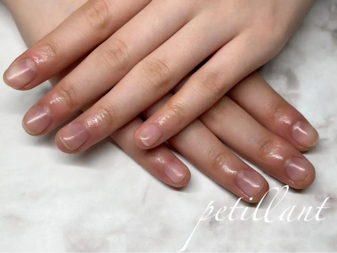 ネイル クリアネイル 成人式 長さ出し ジェルネイル マットネイル nail salon petillantのネイルデザイン