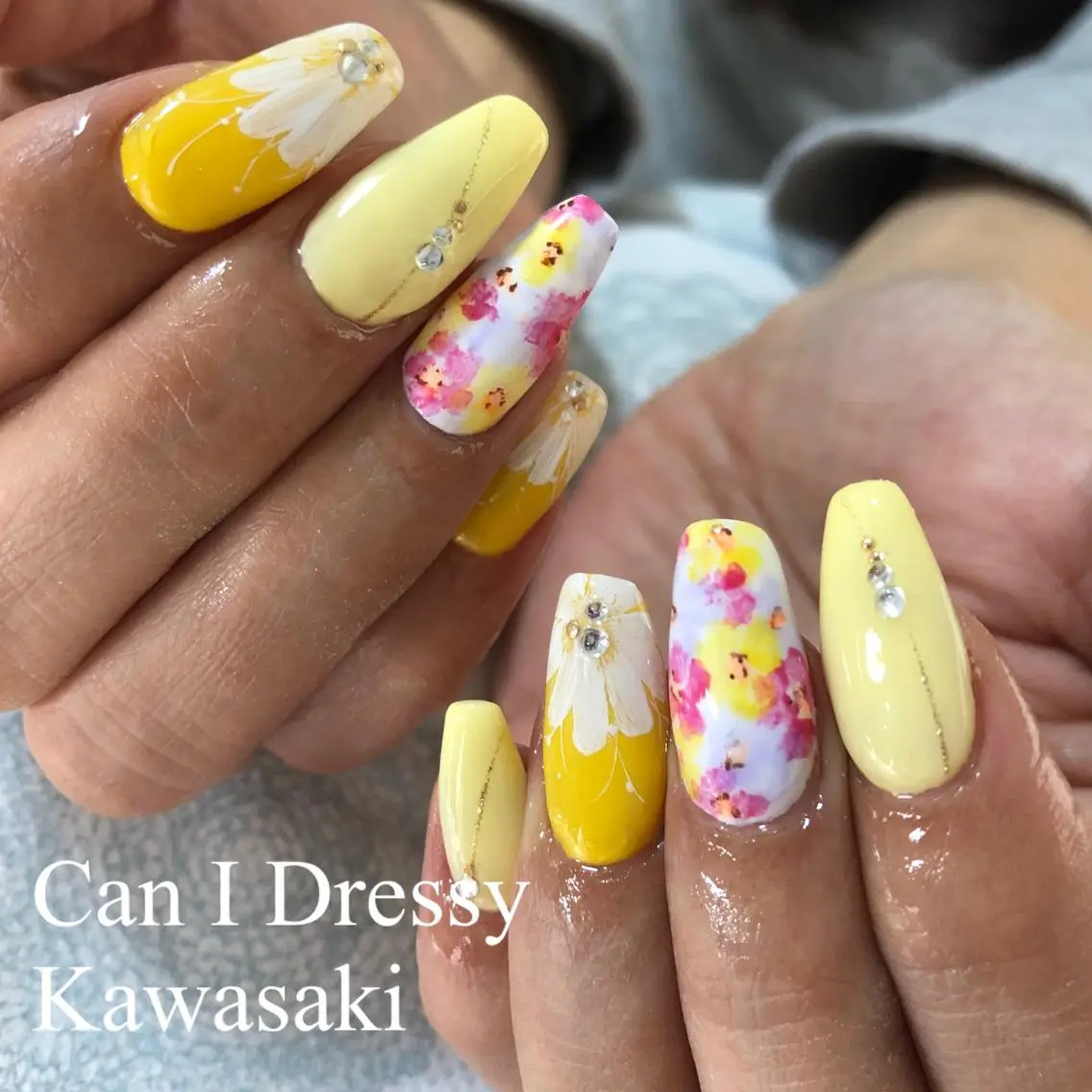 ネイル フラワーネイル ハンドネイル Can I 川崎店 三島 久美子のネイルデザイン