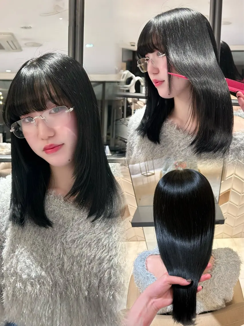 🩷ワンカラー🩷白髪染め🉑当サロン開発のシャンプー・トリートメントでサラサラツヤ髪🩷の写真