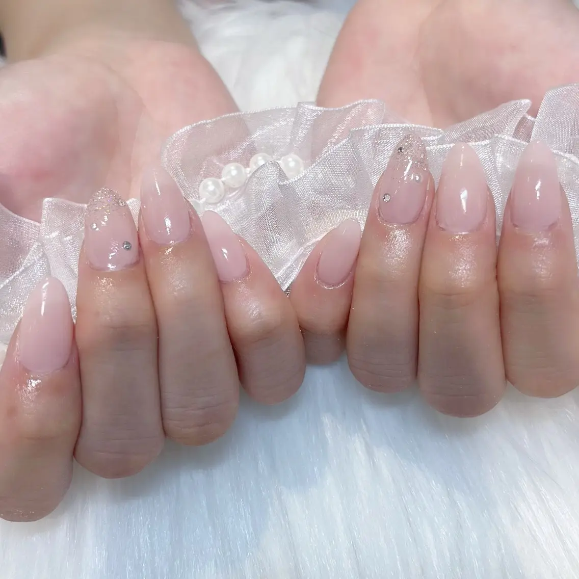 ネイル アートネイル フラッシュネイル ガーリー 韓国ネイル ラメ(グリッター) KOKONA 🎀のネイルデザイン