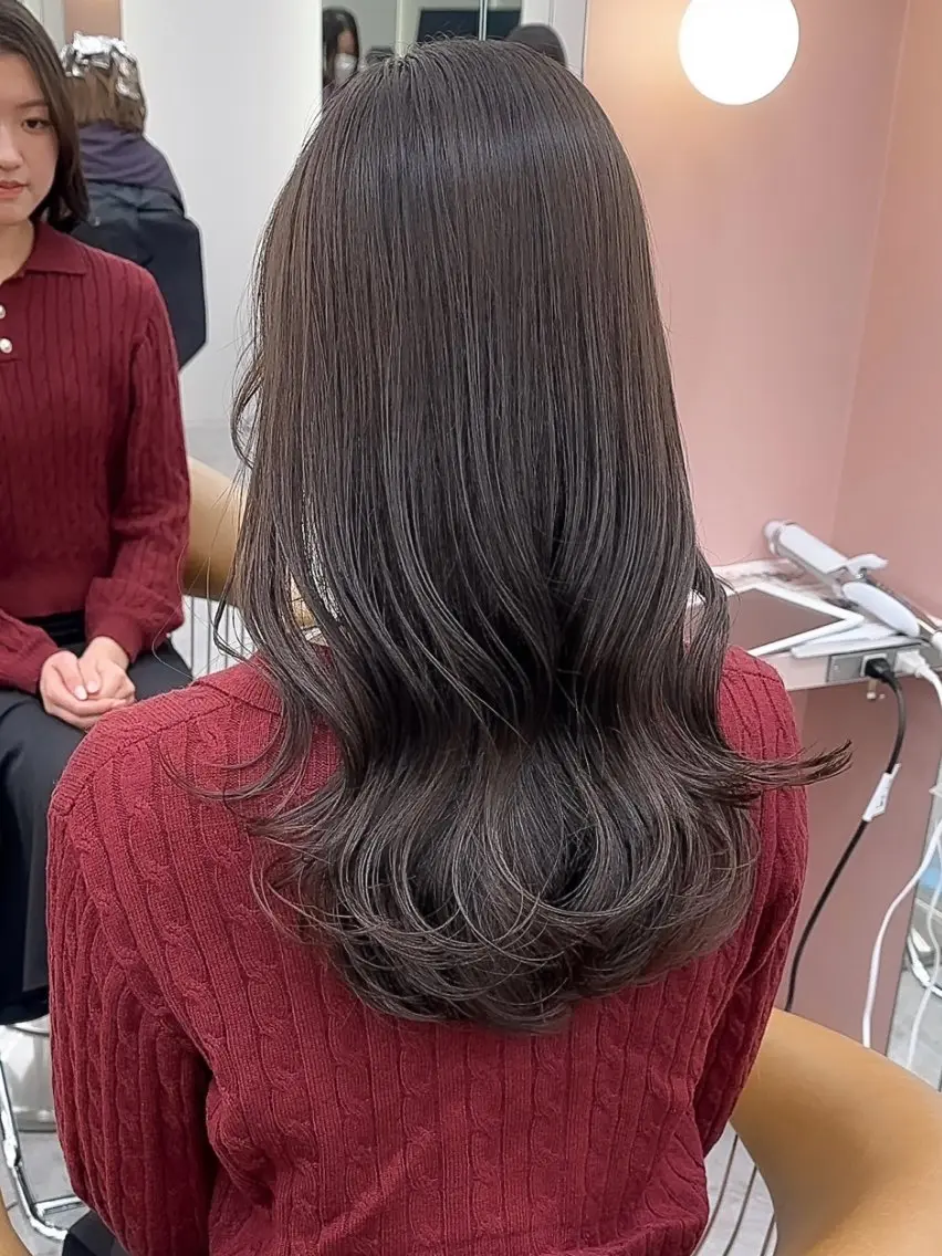 ロング ヘアカラー トリートメント 縮毛矯正/韓国ヘア /レイヤー🎀ミズキのヘアスタイル