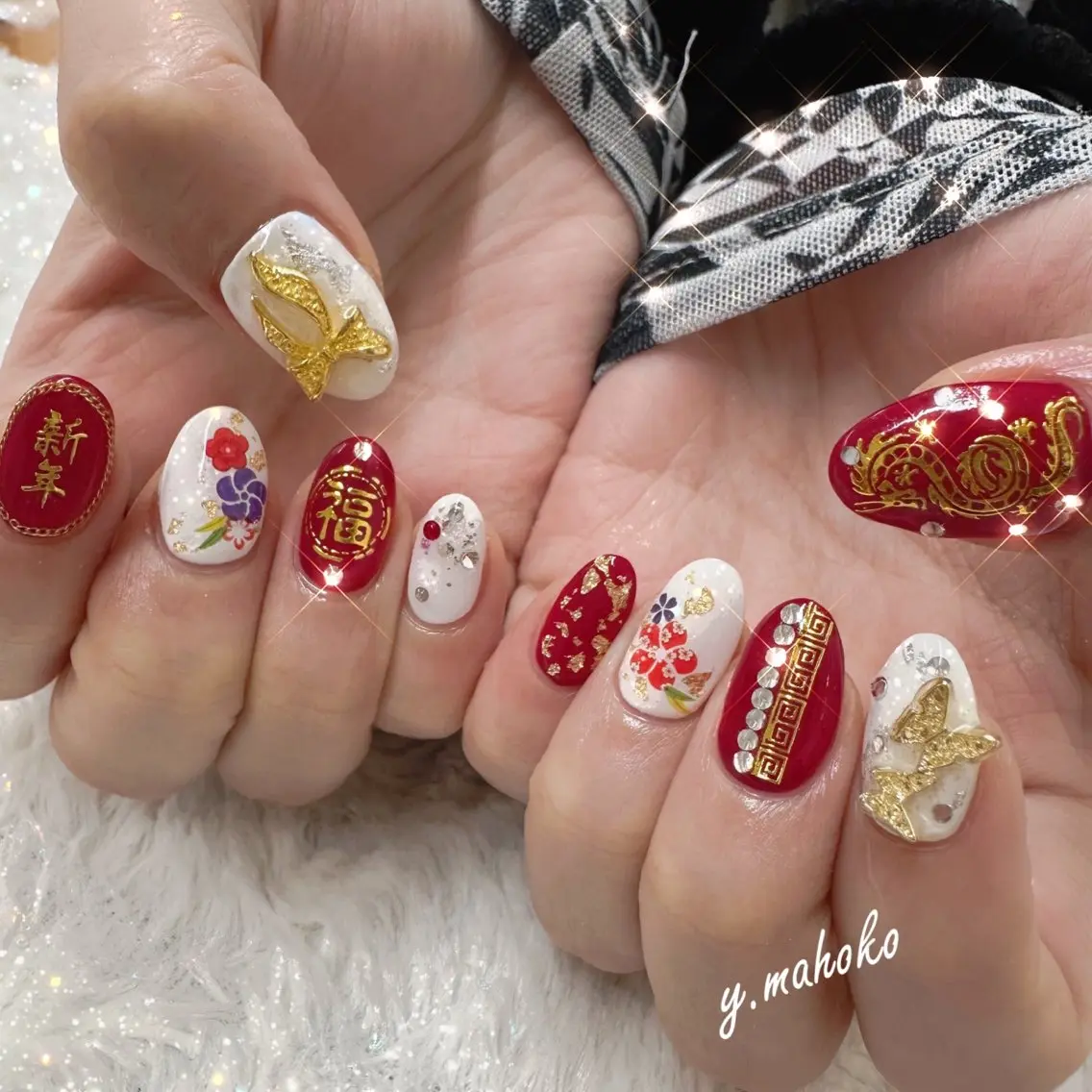 ネイル ハンドネイル パラジェル有/ 長さだし/mahoのネイルデザイン