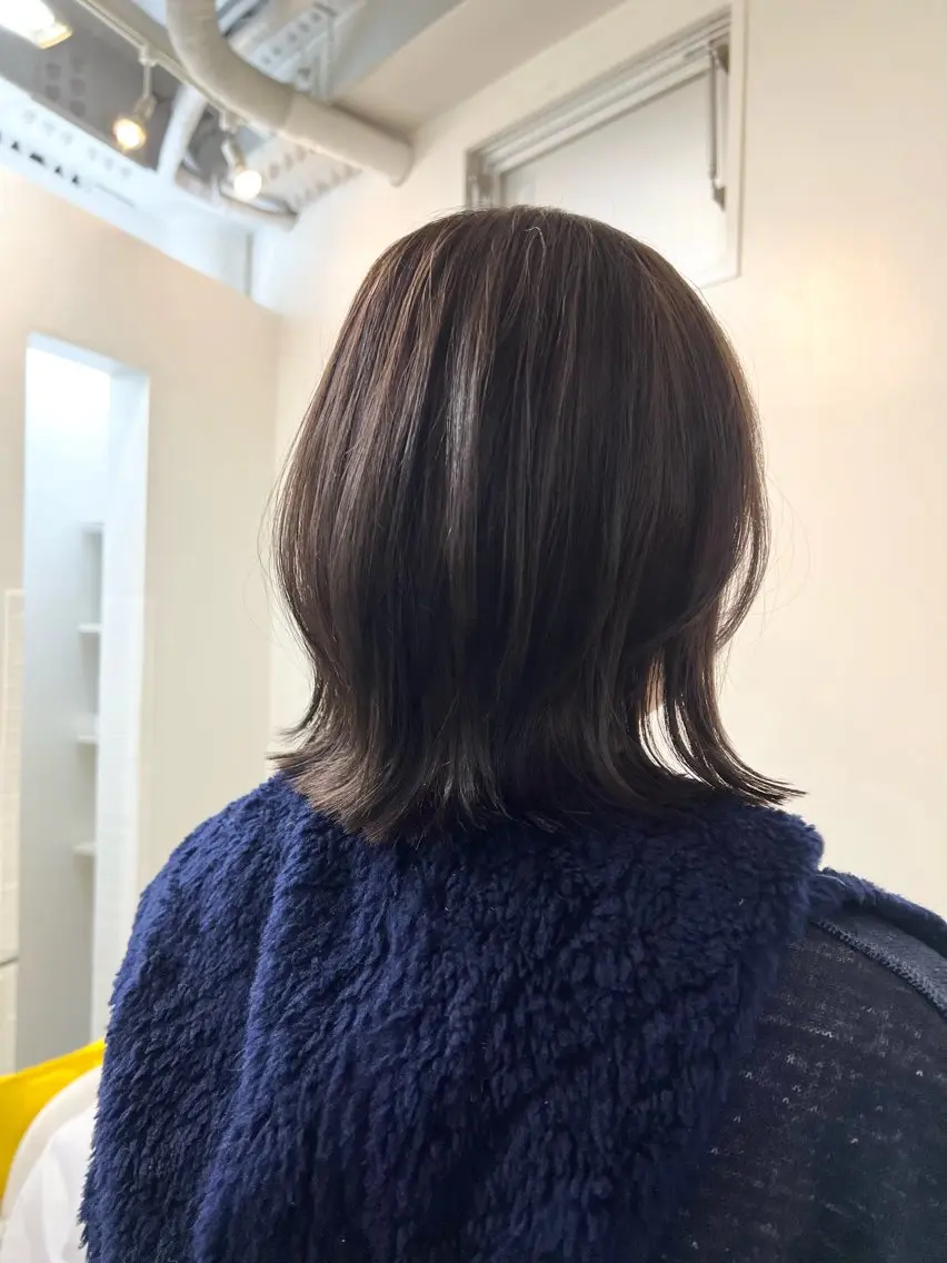 ミディアム ボブ くびれヘア カットモデル 花穂のヘアスタイル