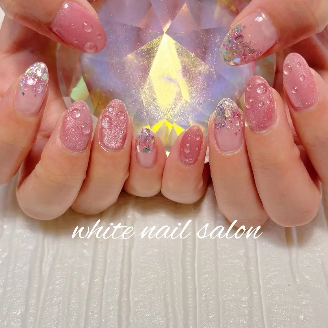 ネイル フットネイル ラメ(グリッター) ハンドネイル white nail salonのネイルデザイン