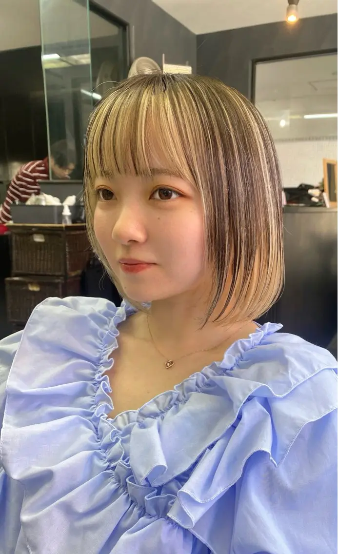 ミディアム ヘアカラー トリートメント ヘッドスパ 飯富 信二のヘアスタイル