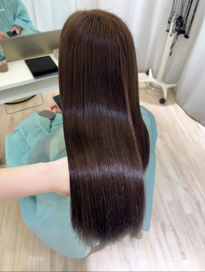 ロング カラー グレージュ ヘアカラー ParveMix 岡本えりかのヘアスタイル
