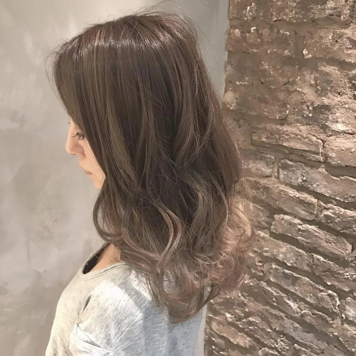 セミロング カラー パーマ 髪質改善 Daisukiのヘアスタイル
