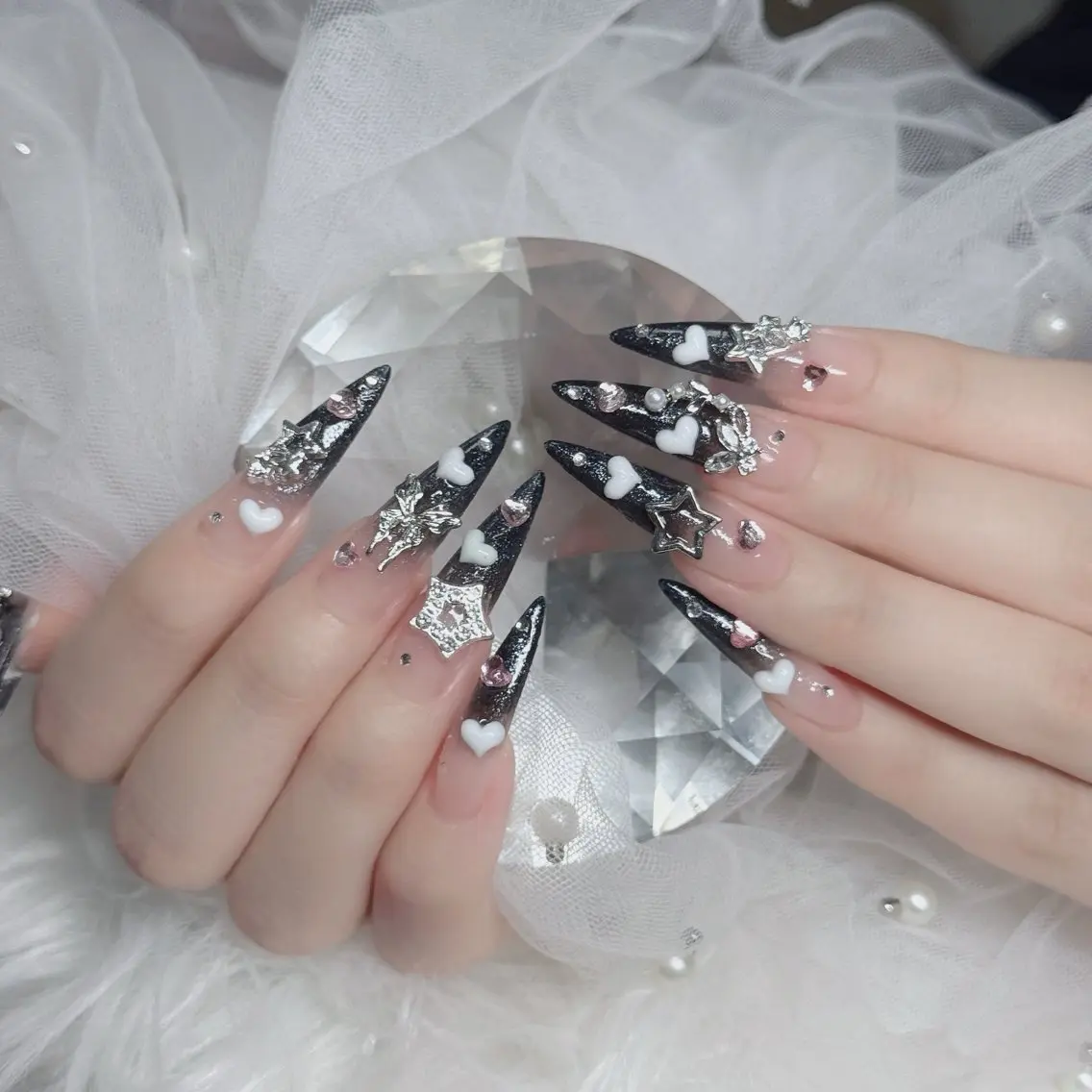 ネイル フットネイル フレンチネイル グラデーション 韓国ネイル ロングネイル ハンドネイル Hani Nail Salonのネイルデザイン
