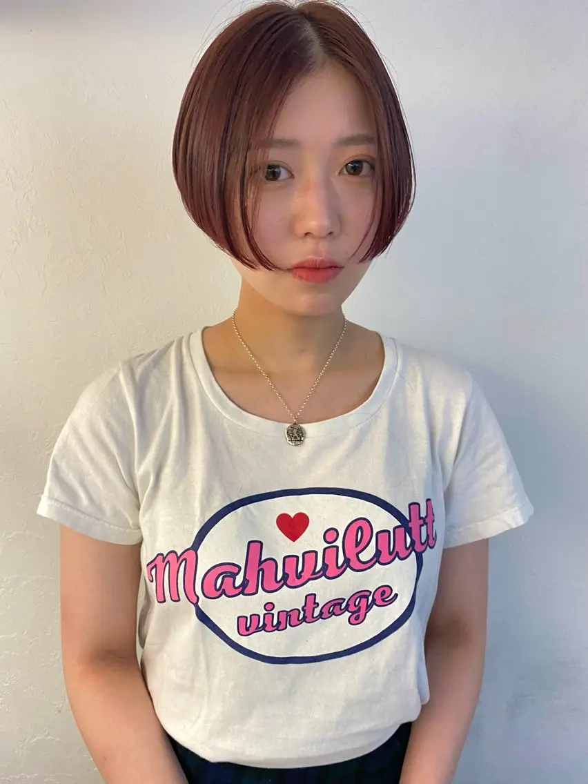 ショート カラー カット ヘアカラー トリートメント 森貴裕/ベージュ/ パーマ/オリーブのヘアスタイル