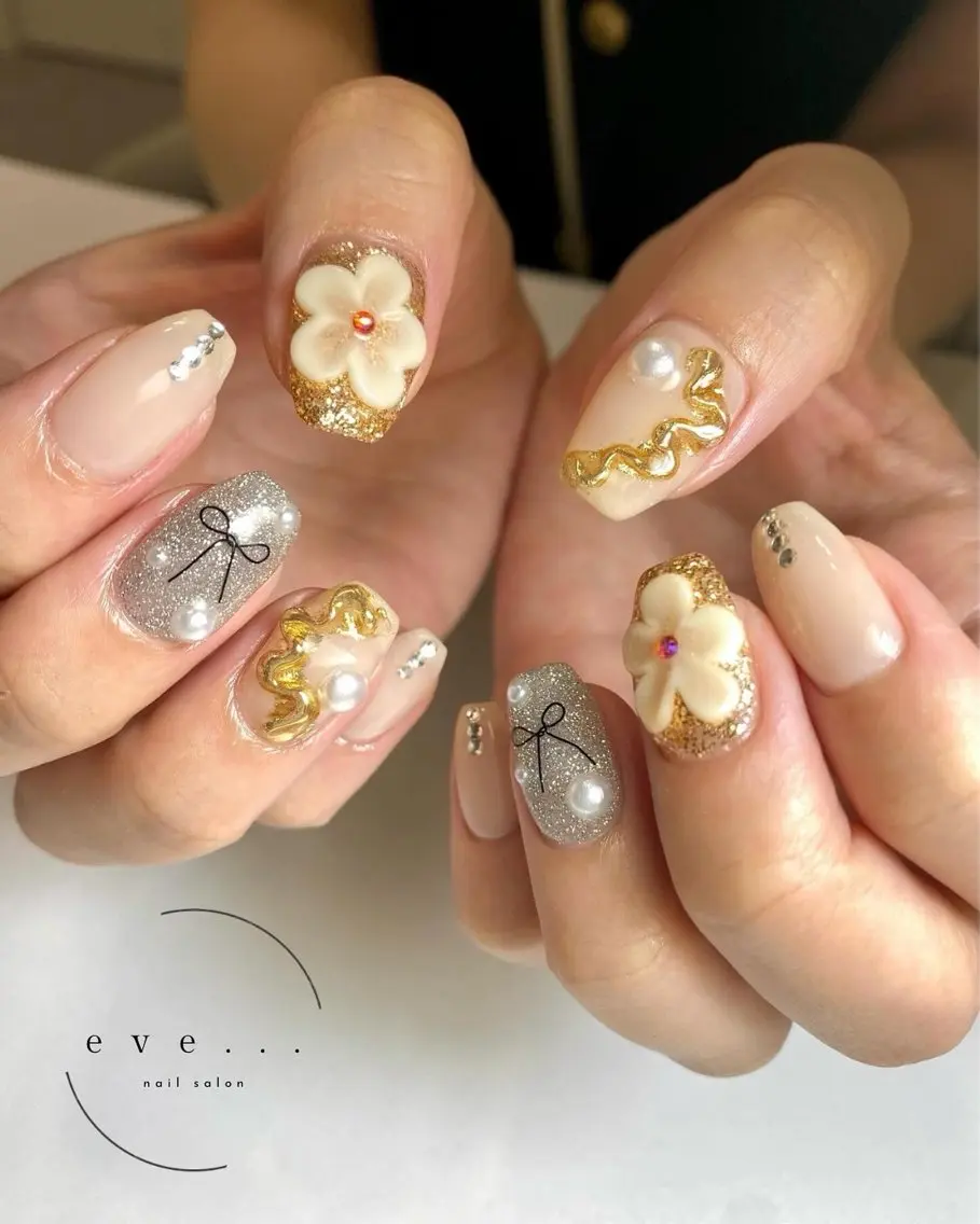 ネイル フラッシュネイル フラワーネイル ニュアンスネイル ハンドネイル nail salon eve...のネイルデザイン