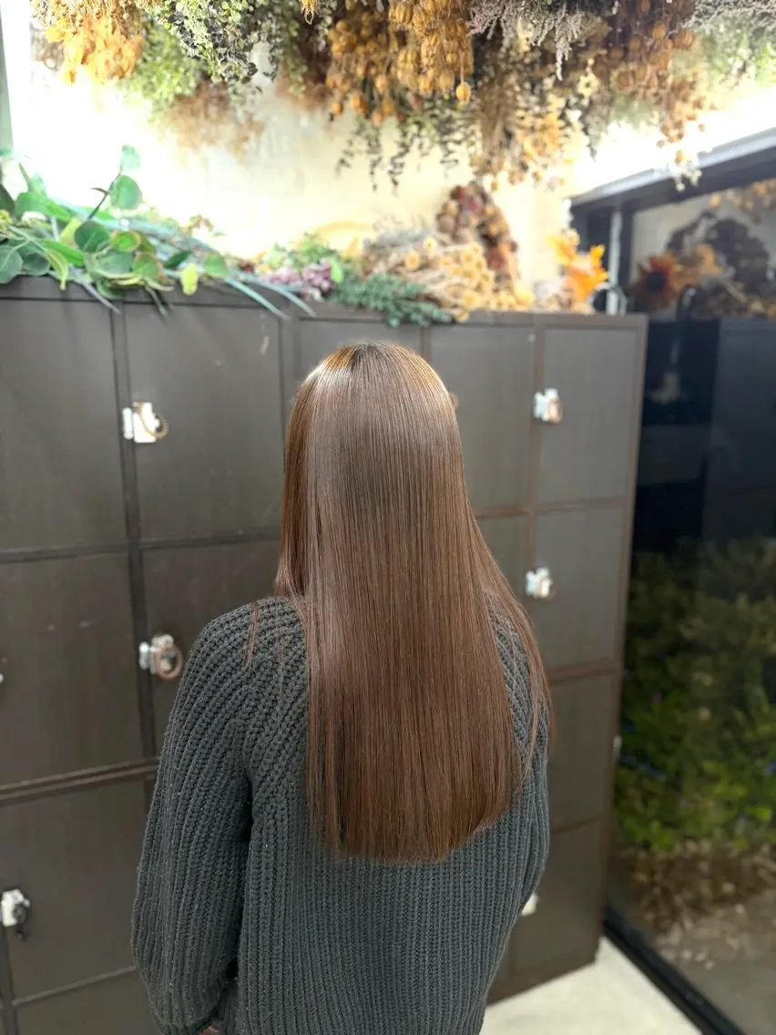 ロング 縮毛矯正 トリートメント 森田 雄政のヘアスタイル
