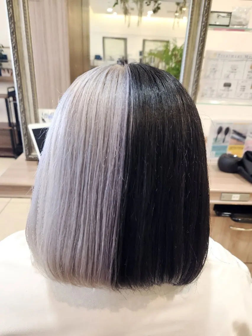 ミディアム ツートーンカラー ヘアカラー トリートメント 推しアニメカラー🌈 ツヤ透明感カラー🦄のヘアスタイル