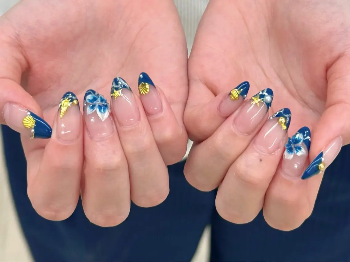 ネイル 長さ出し フットネイル ジェルネイル マグネットネイル 持ち込み ハンドネイル ハンドケア Ocean Nailのネイルデザイン