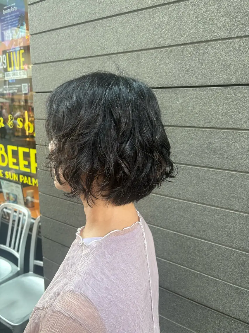 ミディアム パーマ 江口 花のヘアスタイル