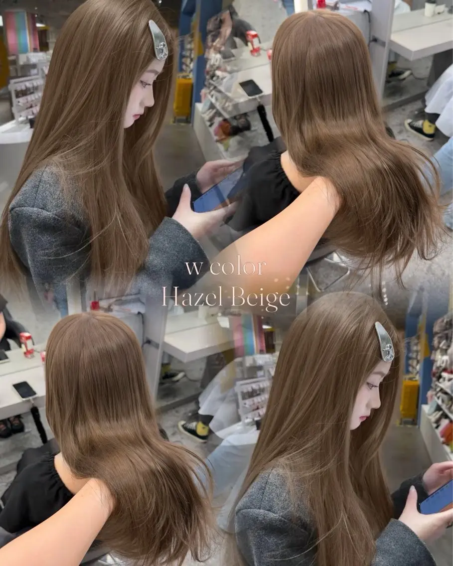 カラー ベージュカラー ヘーゼル ヘアカラー トリートメント iwao seiraのヘアスタイル