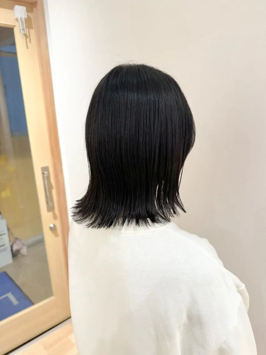 ミディアム ボブ 外ハネヘア カット トリートメント えんどう みほのヘアスタイル