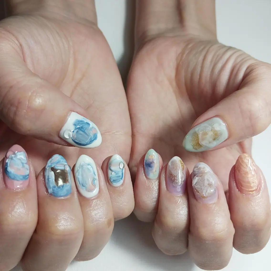 ネイル ジェルネイル 持ち込み ニュアンスネイル ショートネイル ハンドネイル owlnail /持込みデザイン専門のネイルデザイン