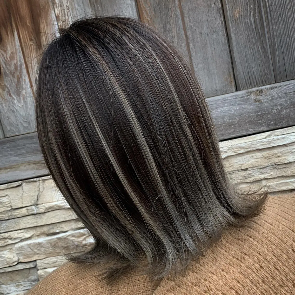ミディアム ハイライト 松村 総のヘアスタイル