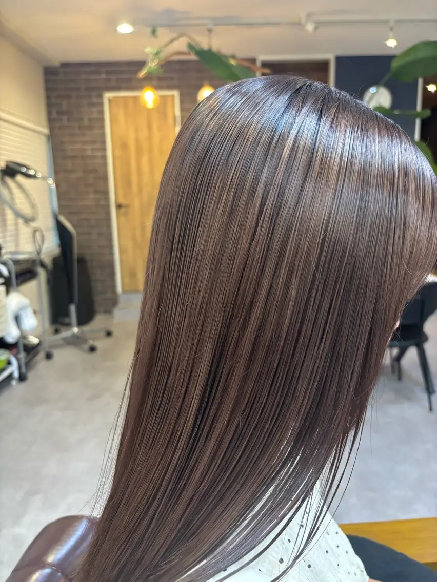 ロング カラー ブラウンカラー 透明感カラー モカブラウン 学生 似合わせカット ヘアカラー ✨髪質改善カラー✨ ストレート☔脇田のヘアスタイル