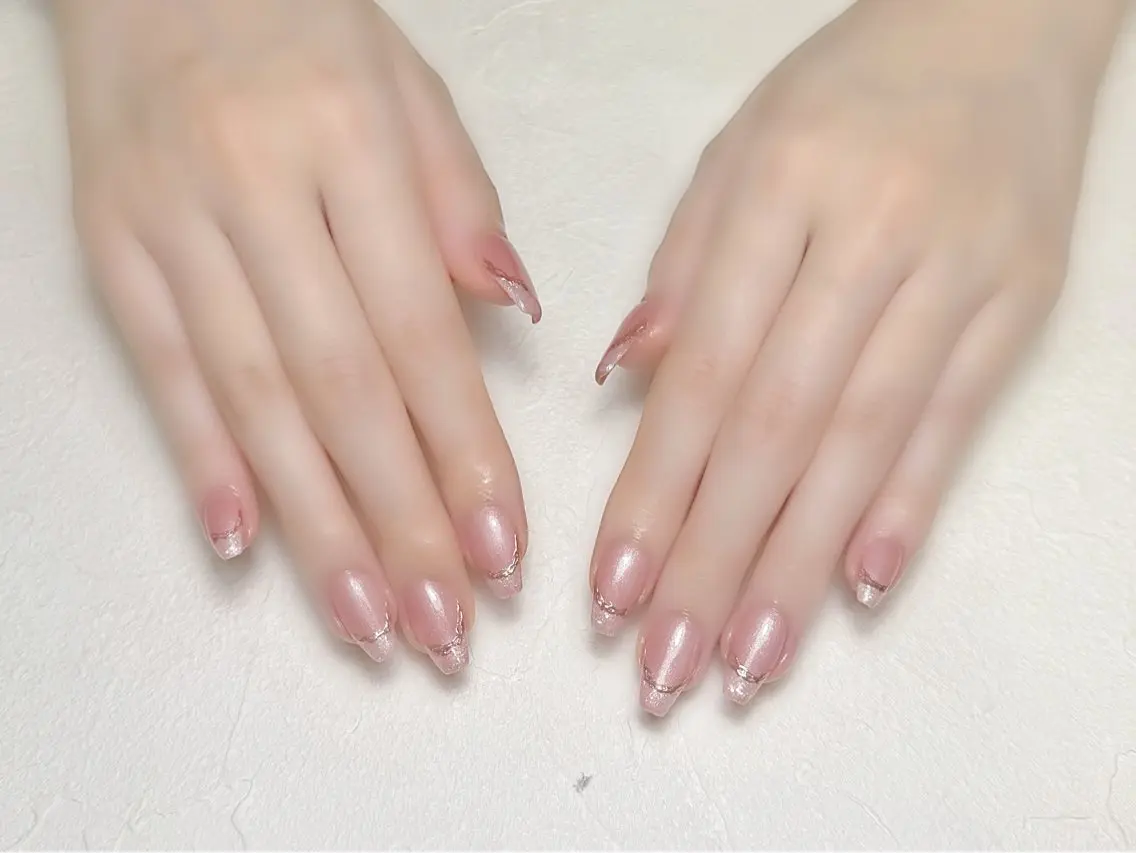 ネイル フレンチネイル ミラーネイル オフィスネイル rouse nail RISATOのネイルデザイン