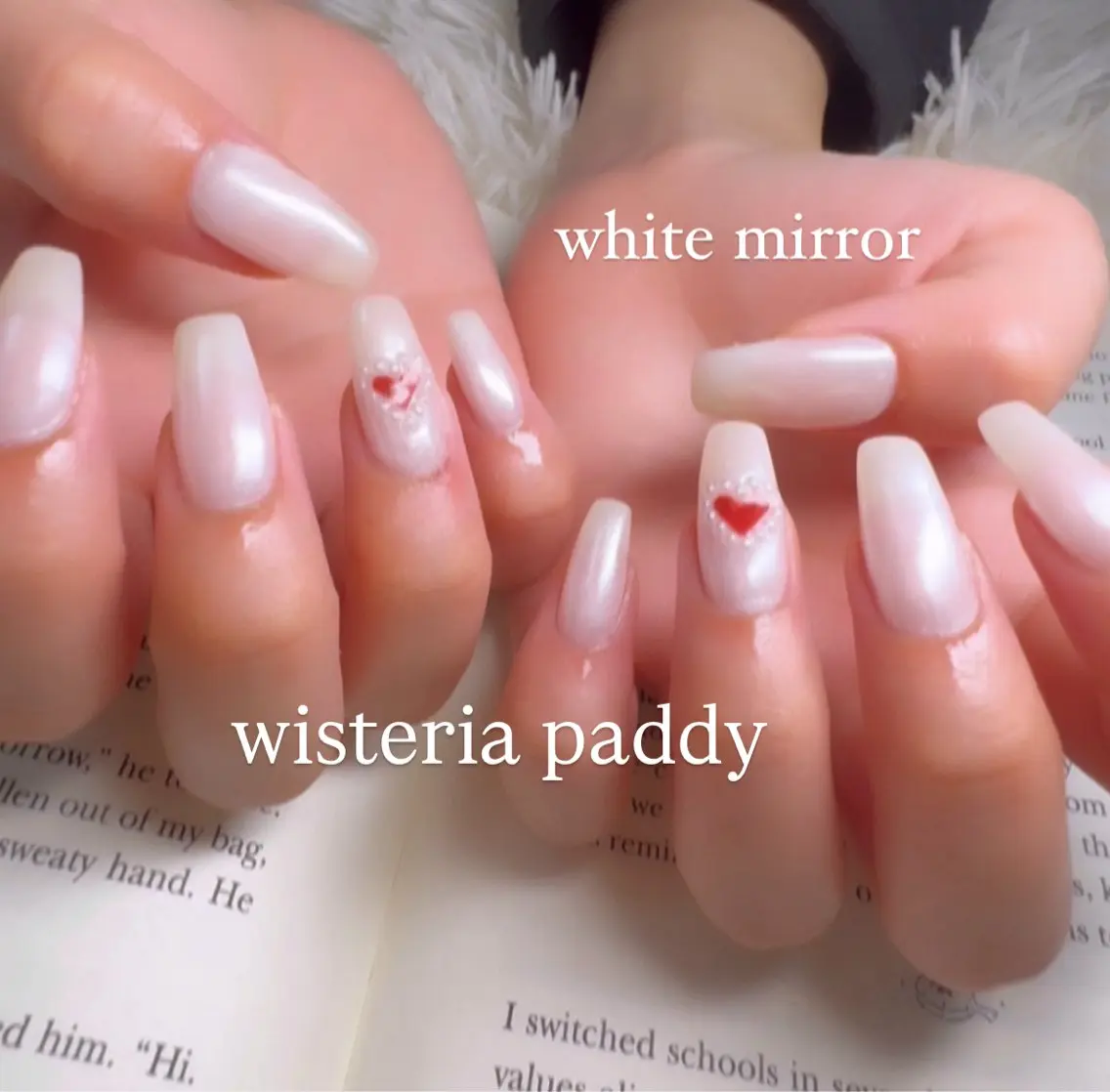 ネイル ホワイト Wisteria Paddyのネイルデザイン