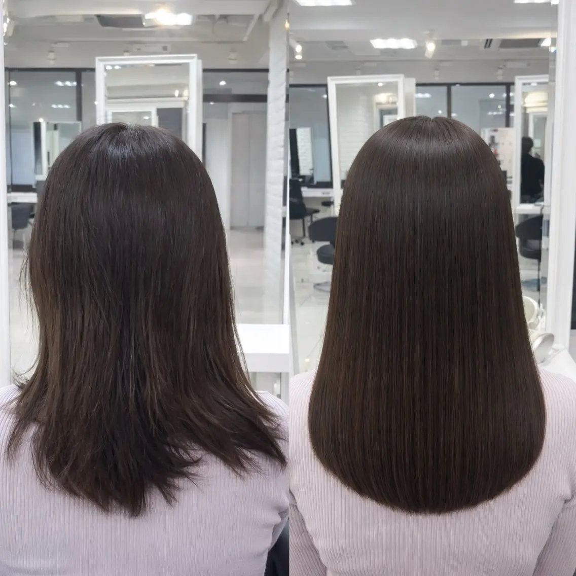 ミディアム パーマ カット 縮毛矯正 縮毛矯正指名No.1 艶カラー/SHIMAのヘアスタイル