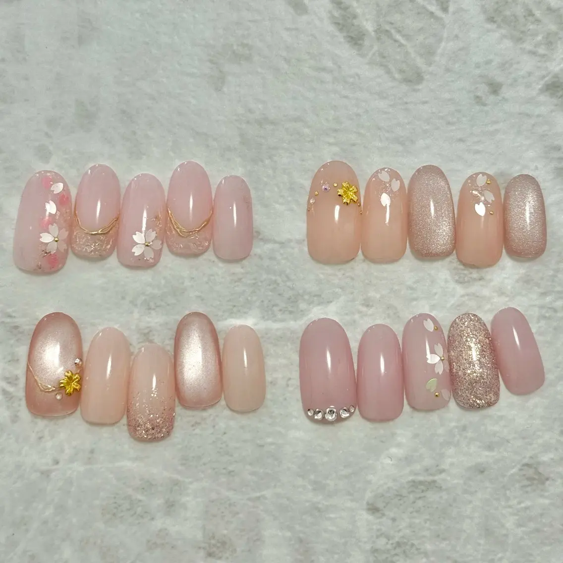 ネイル 桜ネイル 春ネイル ハンドネイル なが さきのネイルデザイン