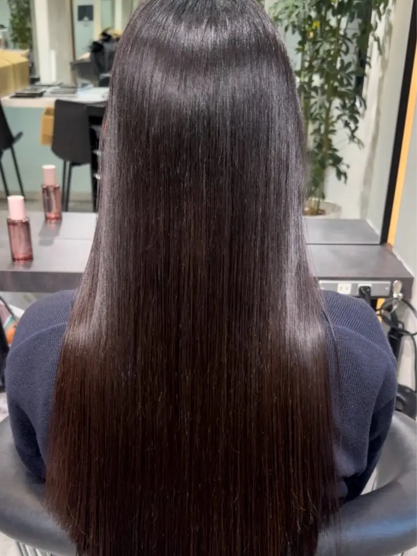 セミロング 縮毛矯正 カット 縮毛矯正 トリートメント 縮毛矯正/ 虎白のヘアスタイル