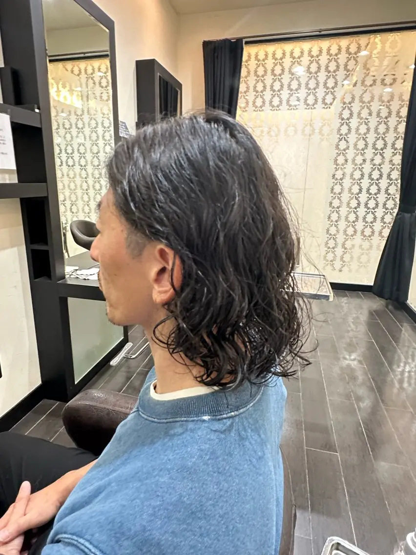 パーマ メンズ ナチュラルヘア 神田一瑳のヘアスタイル