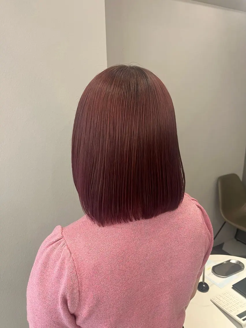 ミディアム カラー 透明感カラー ラベンダーカラー ピンクカラー カット ヘアカラー 顔周り/ガーリー /ヘアメ/あつはのヘアスタイル