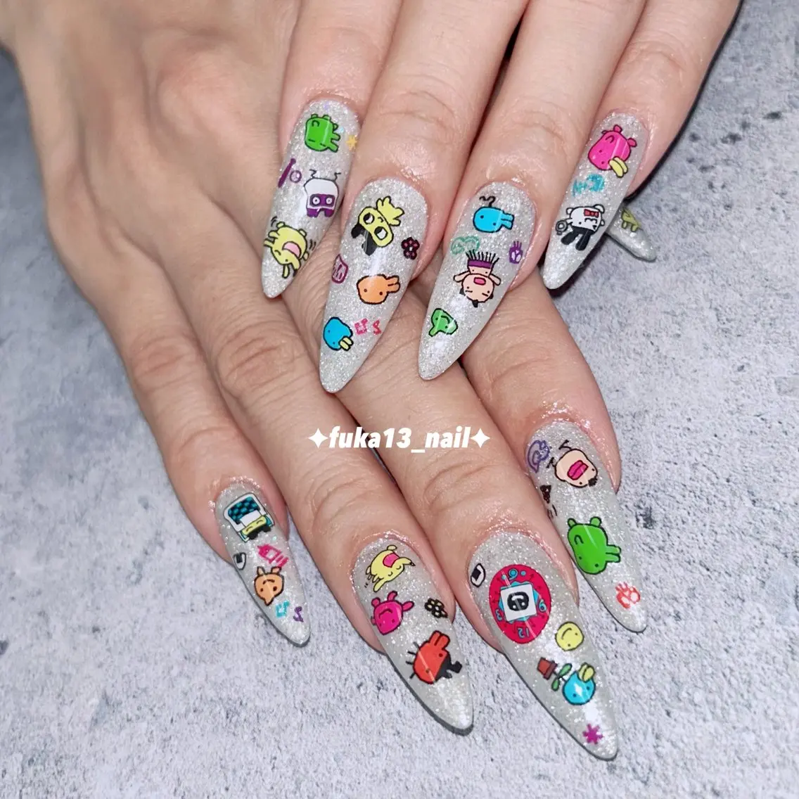 ネイル 長さ出し キラキラネイル 持ち込み スカルプネイル ハンドネイル Nail♡Fuka. /8月予約受付中のネイルデザイン