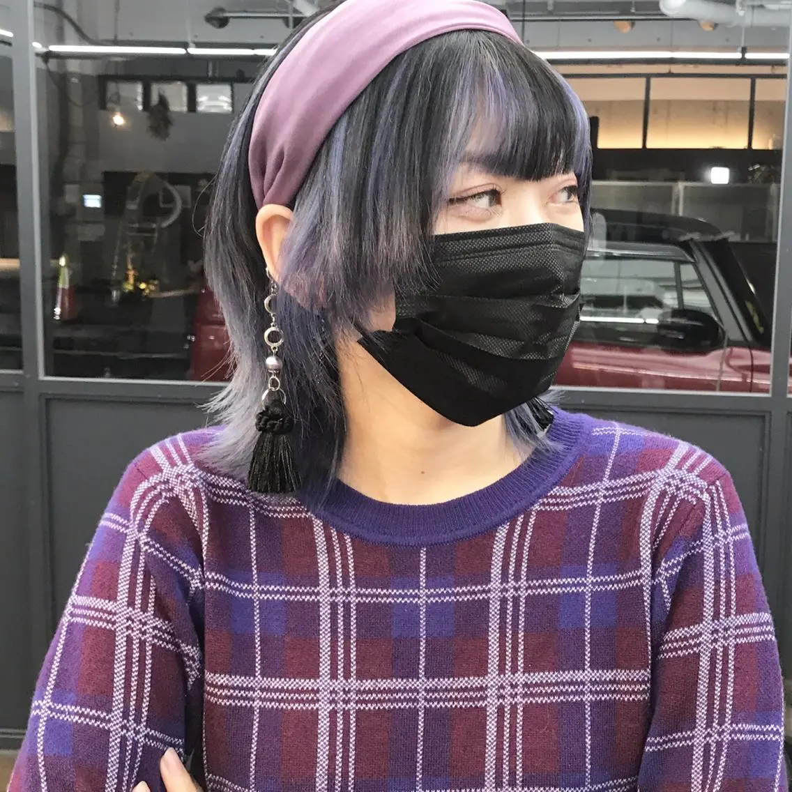 ミディアム カラー デザインカラー パープルカラー ウルフカット カット ヘアカラー トリートメント ヘアセット ✂︎ウルフ・ショート ✂︎MIKUNIのヘアスタイル