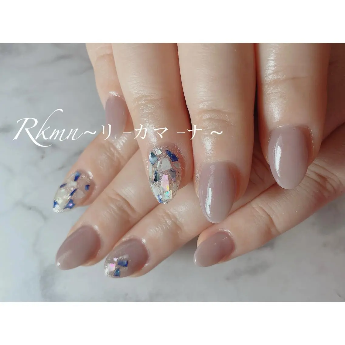 ネイル アートネイル ブルー 春ネイル ハンドネイル フットネイル ハンドケア Rkmn ~リ-カマ-ナ~のネイルデザイン