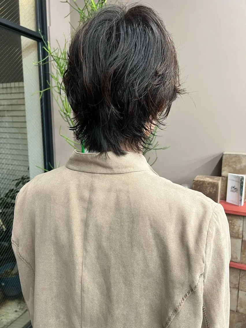 ミディアム パーマ メンズ カット パーマ 小笠原悠斗 /メンズヘアのヘアスタイル