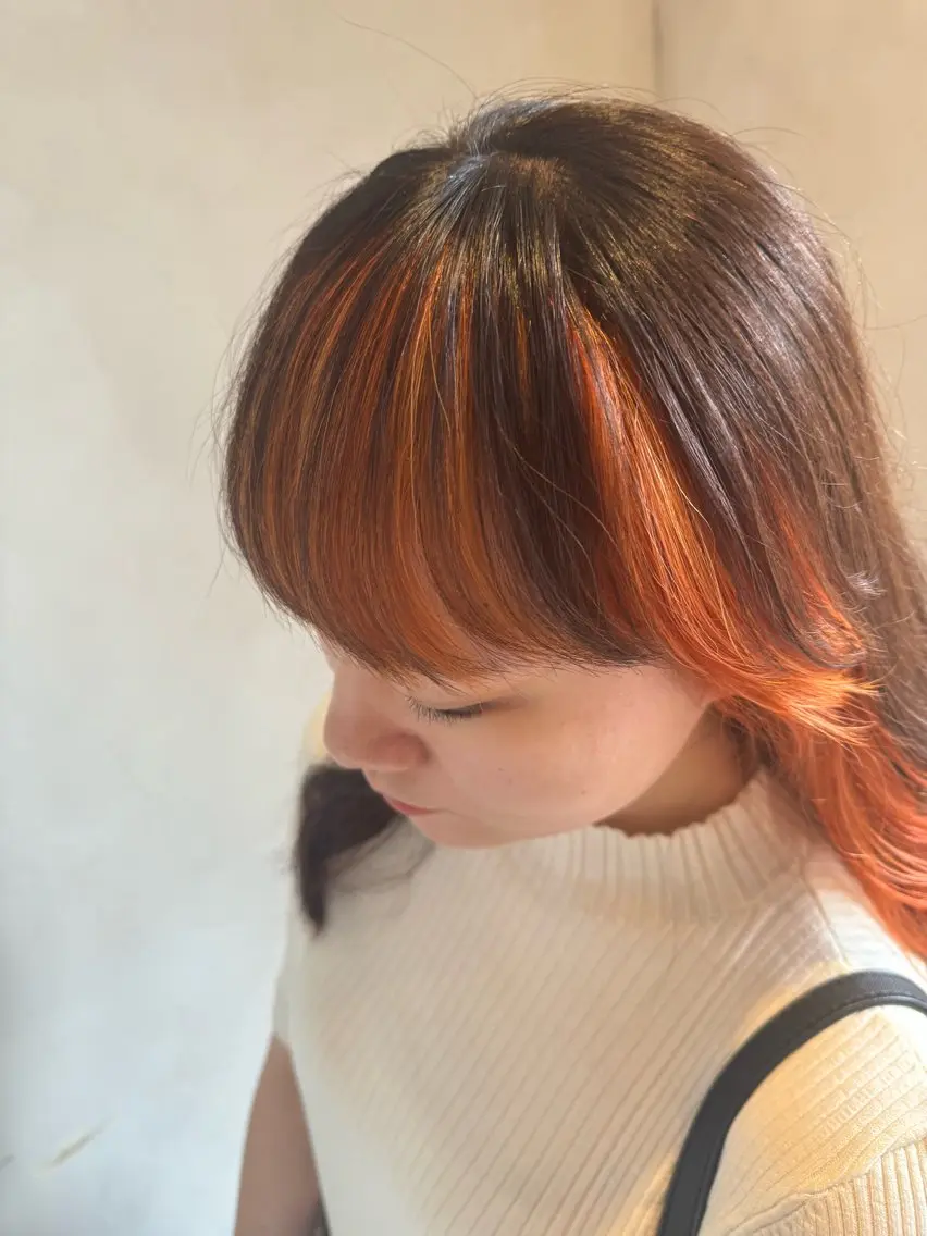 ロング カラー ブラウンカラー オレンジ ヘアカラー トリートメント 🦋店長🦋 ほんさわ みずきのヘアスタイル