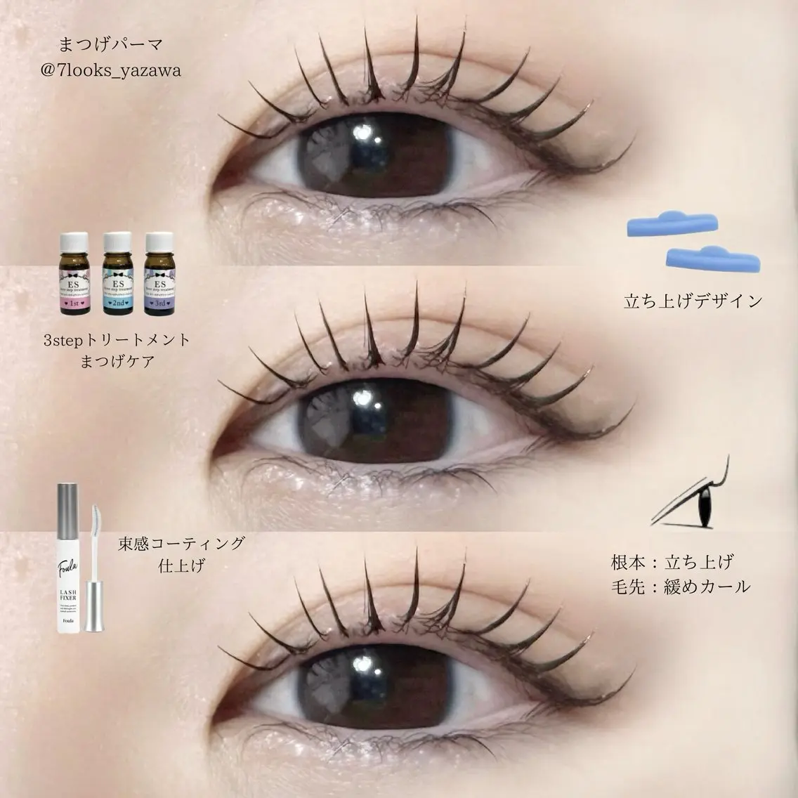 マツエク・マツパ 束感まつ毛 ナチュラル まつげパーマ マツパ eyelist harukaのマツエク・マツパデザイン
