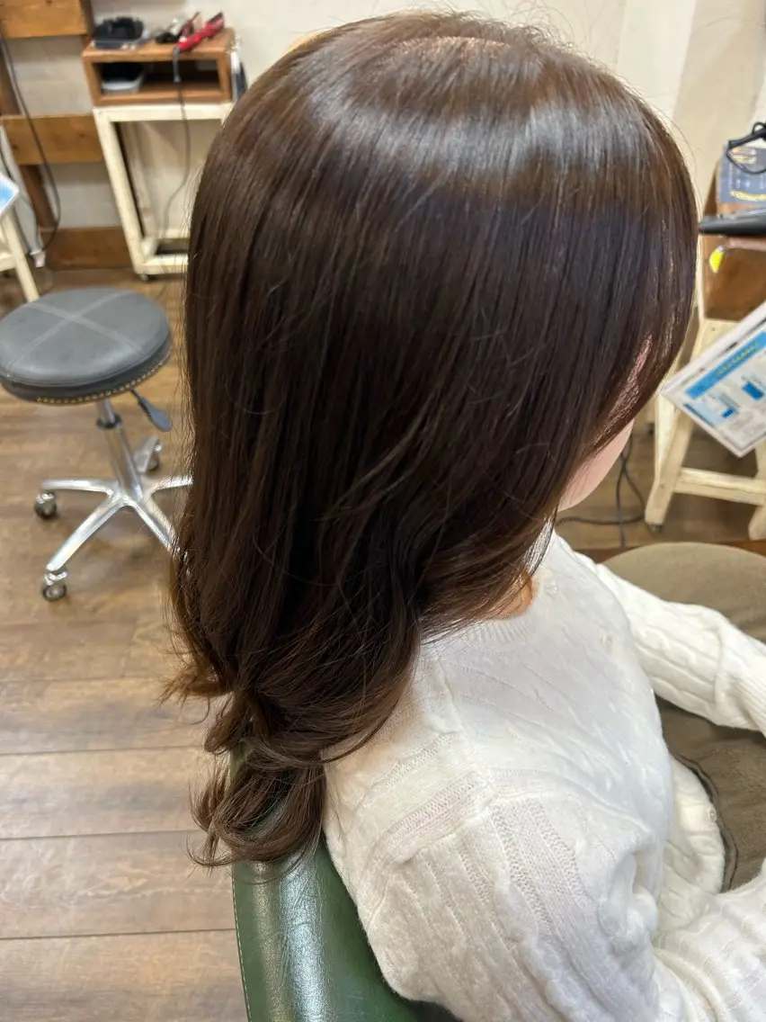 ミディアム カラー ブラウンカラー オリーブブラウン 徳永　髪質改善 カラー🪄💫のヘアスタイル