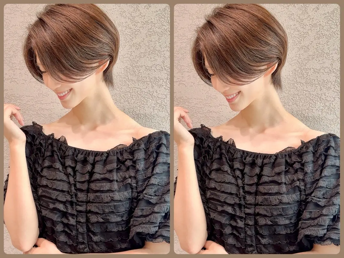 ショート カット 縮毛矯正✨🫧 レイヤー川村利幸のヘアスタイル