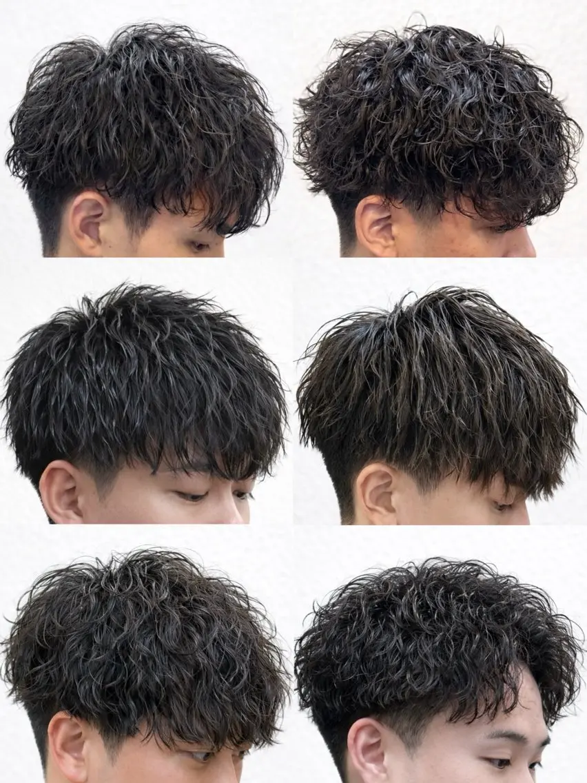 ショート パーマ メンズ カット パーマ トミモト アユムのヘアスタイル