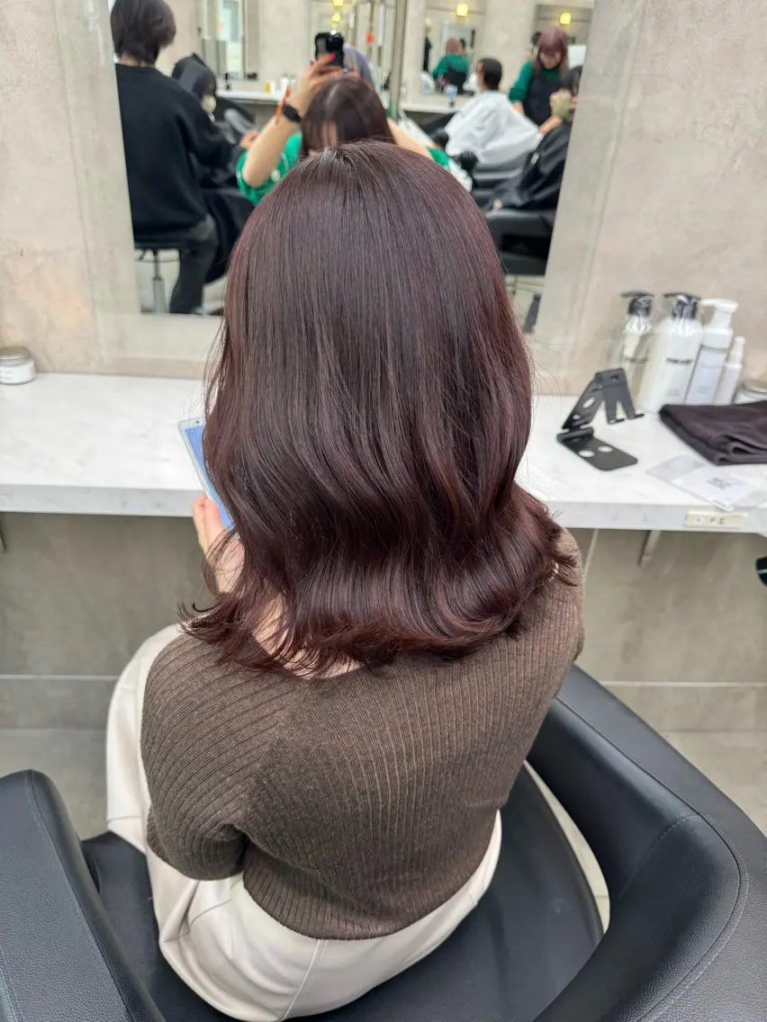 セミロング カラー パーマ ヘアアレンジ メンズ キッズ 韓国系🇰🇷🩶 艶暗髪/MEIのヘアスタイル