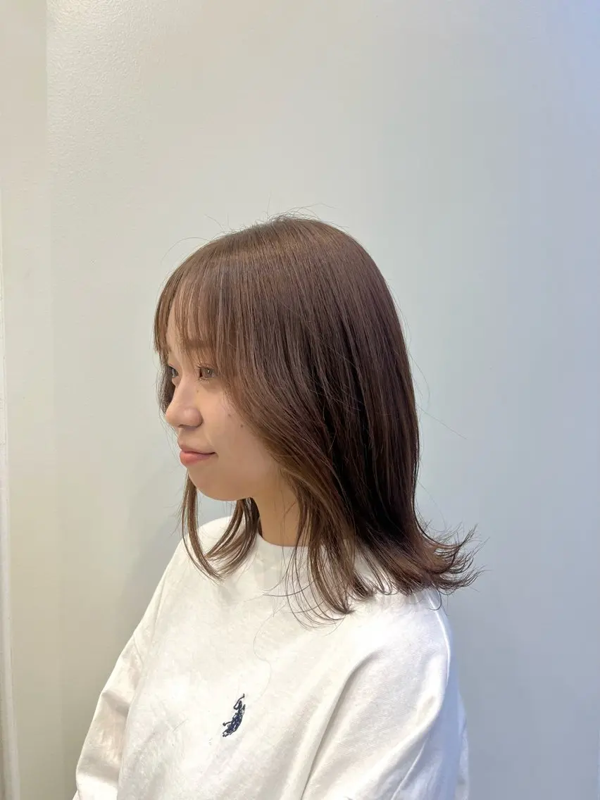 ミディアム カラー メンズパーマ/ ハイトーン/タニザキのヘアスタイル