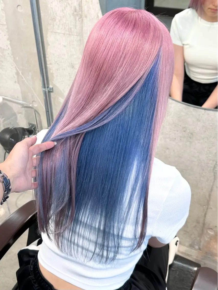 ロング ヘアカラー トリートメント 🤍ムラ修正ブリーチ 🤍原宿/YUUのヘアスタイル