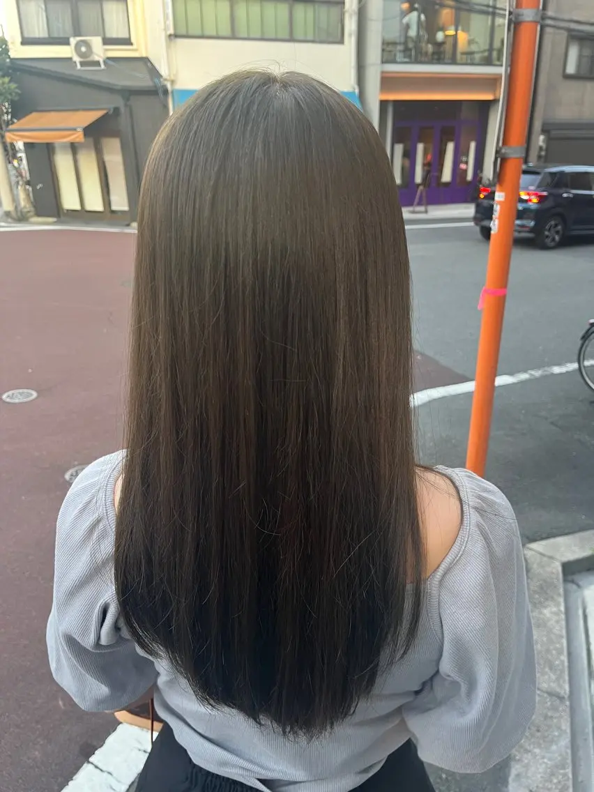 ロング カラー ベージュカラー オリーブベージュ 天王寺美容室/カット モデル募集/miiaのヘアスタイル