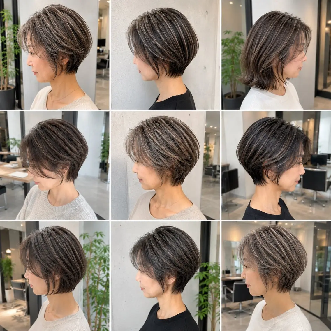 ショート カラー ブリーチ ハイライトカラー ブリーチなしカラー ボブ ハイライト ヘアカラー 白髪ぼかしのプロ ✨たいきのヘアスタイル