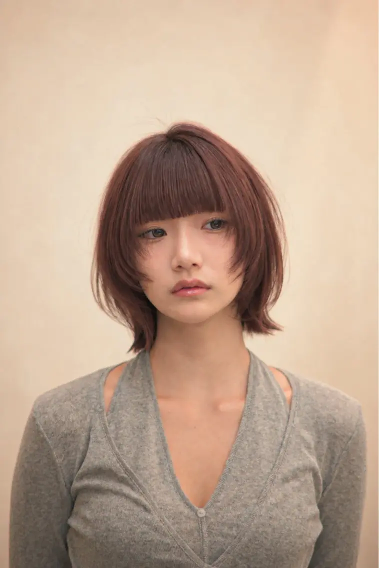 ショート ボブレイヤー ボブ レイヤーカット カット ヘアカラー トリートメント 垢抜け美容師✨/ えばらひではるのヘアスタイル