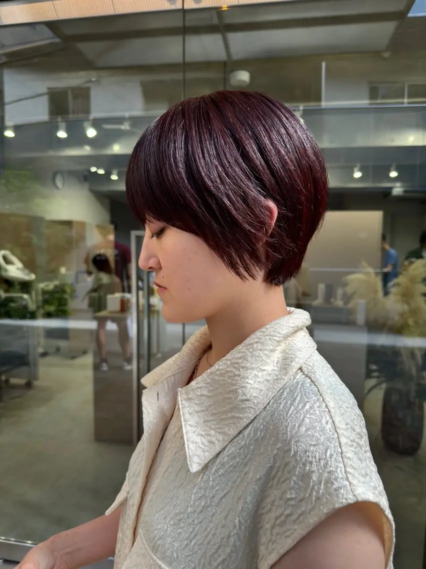 ショート カラー ヘアカラー 吉田一輝 外国人パーマのヘアスタイル