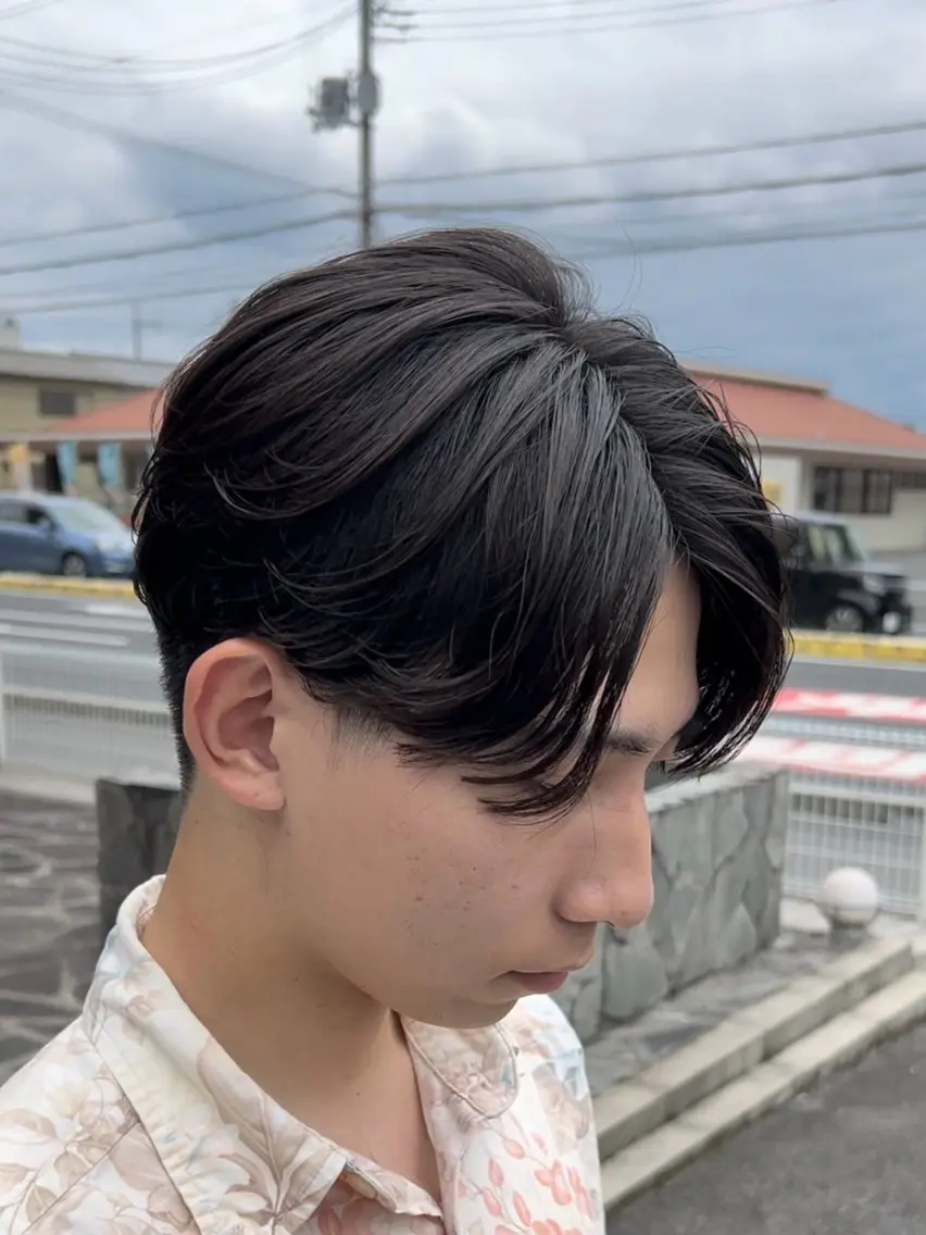 ミディアム パーマ メンズ 縮毛矯正 福井 太暉のヘアスタイル