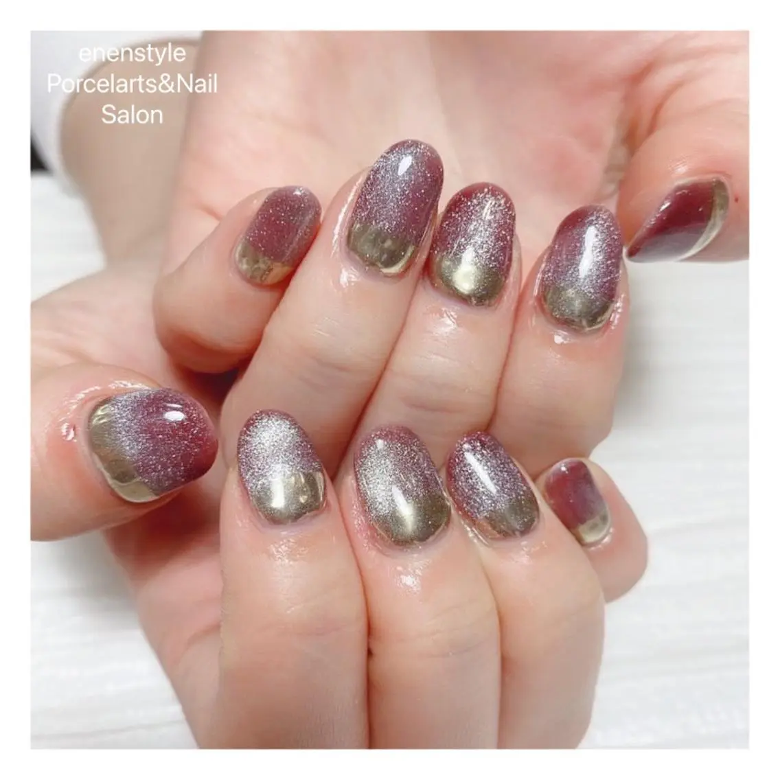 ミディアム ネイル ハンドネイル 🐾enen style 🐾のネイルデザイン